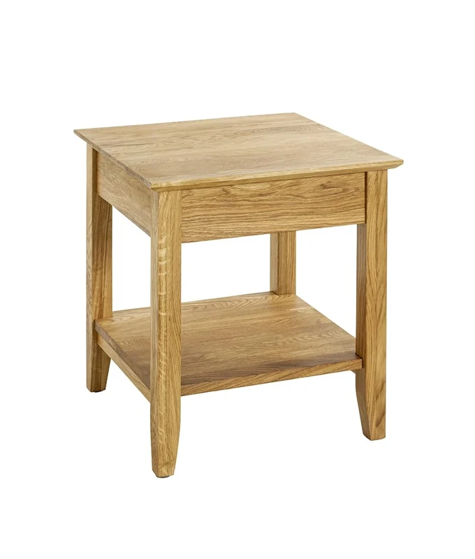 HAKU Möbel End Table Oak, Solid Wood - Size: W 45 cm X H 52 cm X D 45 cm, Style: Traditional