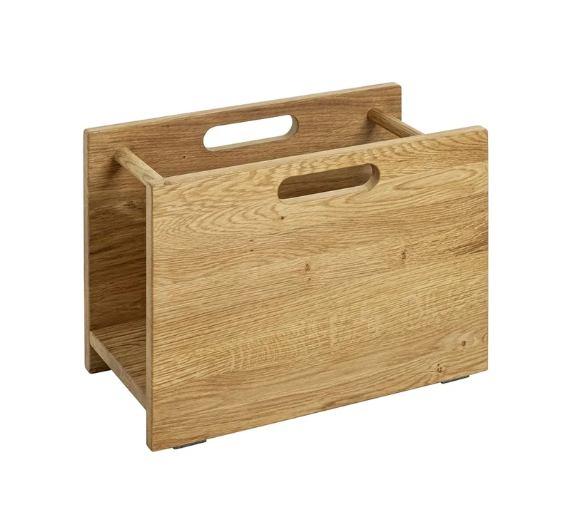 HAKU Mobel Magazine Rack Oak, Solid Wood - Size: W 40 cm X H 30 cm X D 21 cm, Style: Traditional