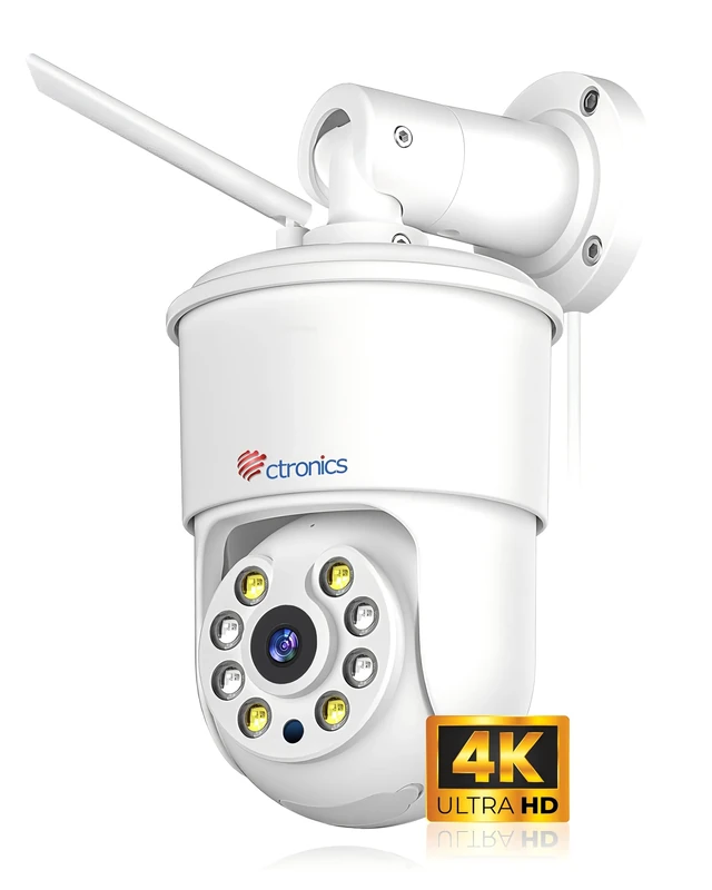 [All-Metal] 4K Security Camera Outdoor, AI Vehicle/Animal/Human Detection, Auto Tracking, 2.4/5Ghz WiFi CCTV Camera, PC/Phone Remote, 256GB SD/Cloud/FTP/NAS, 24/7, Color Night Vision(Corded Electric)