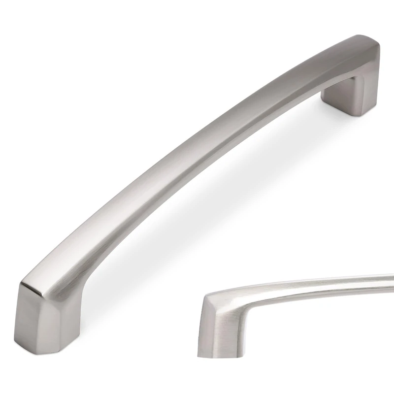 BUKOBYHE 10 Pack 5 Inch Kitchen Cabinet Handles Brushed Satin Nickel Cabinet Pulls Silver Drawer Pulls Zinc Alloy Kitchen Hardware