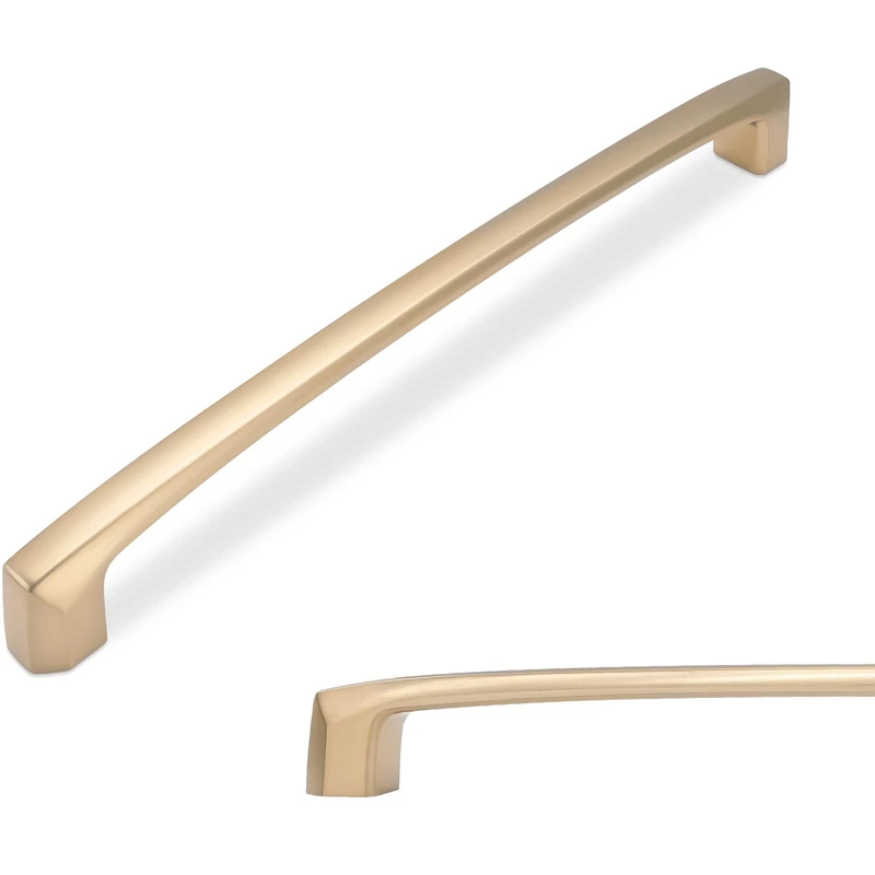 BUKOBYHE 6 Pack 7-1/2 Inch(192mm) Kitchen Cabinet Handles Champagne Bronze Cabinet Pulls Zinc Alloy Drawer Pulls Kitchen Hardware