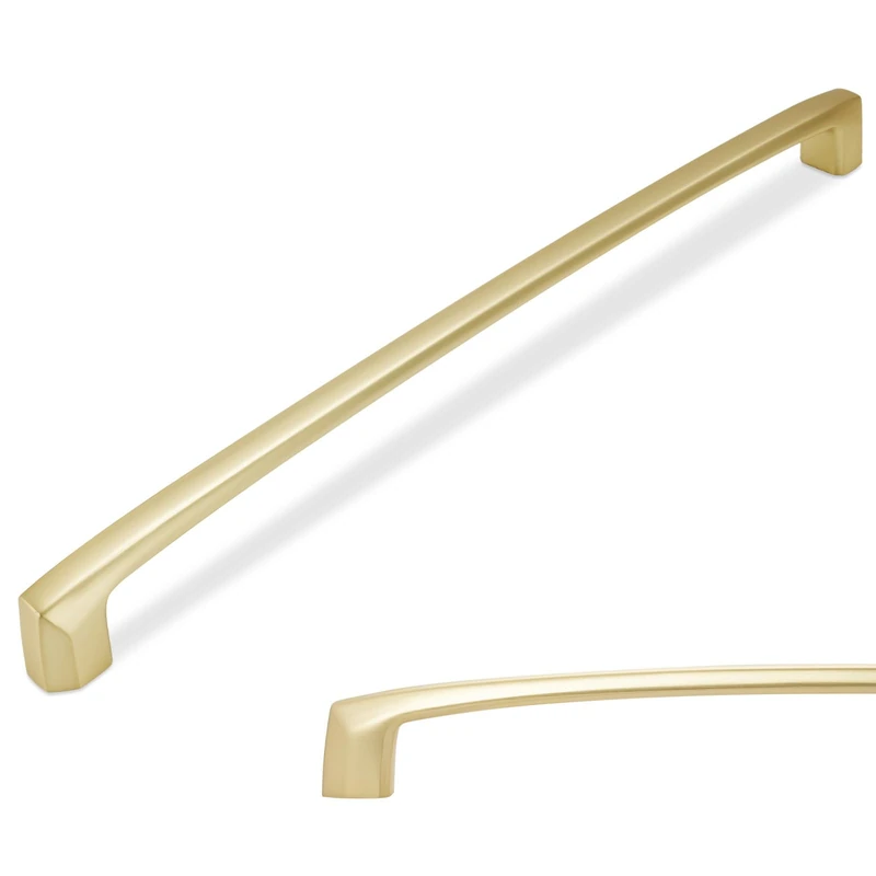 BUKOBYHE 6 Pack 12-3/5 Inch(320mm) Kitchen Cabinet Handles Brushed Brass Cabinet Pulls Zinc Alloy Drawer Pulls Solid Kitchen Hardware