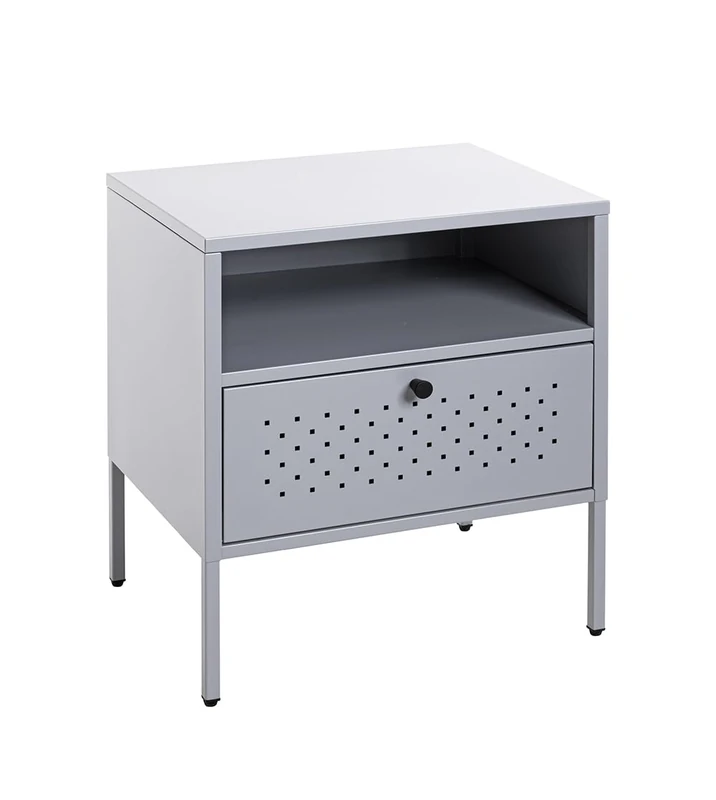 HAKU Mobel Console Grey, Metal - Size: W 45 cm X H 50 cm X D 35 cm, Style: Modern