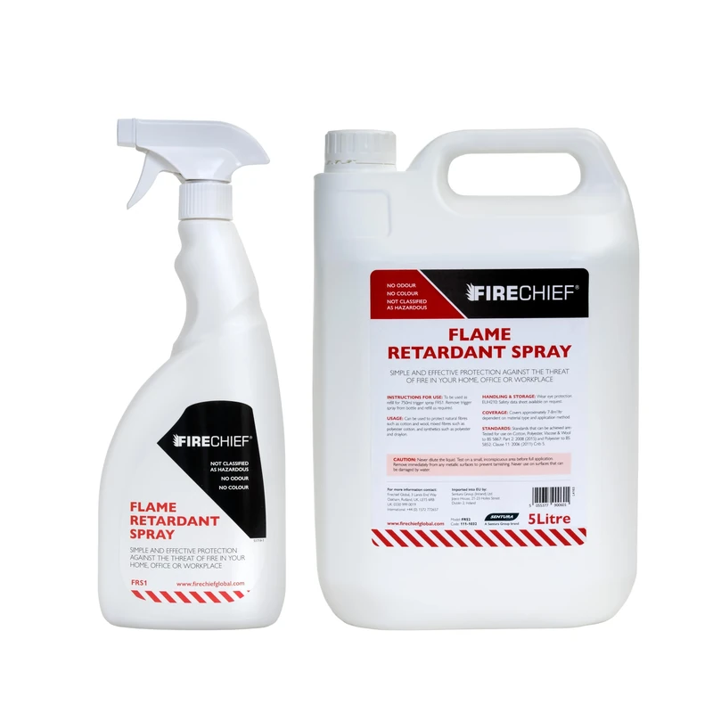 Bundle of Firechief Flame Retardant Spray, 750ml + Firechief Flame Retardant Spray Refill, 5 Litre