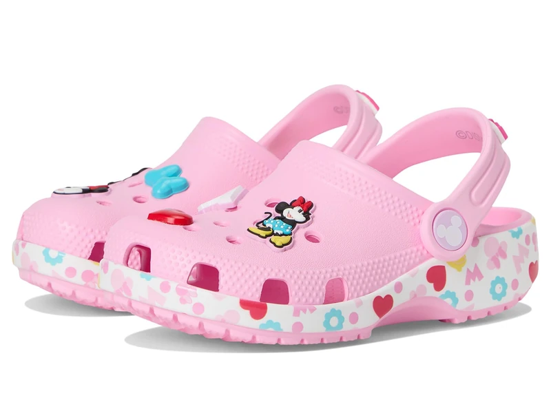 Crocs Unisex-Child Kids' Disney Clog | Mickey Minnie Mouse Shoes, Pink/Minnie Jibbitz, 7 UK Child