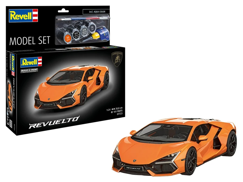 Revell Model Set 67723 Lamborghini Revuelto 1:24 Scale Unbuilt/Unpainted Plastic Model Kit With Accessories