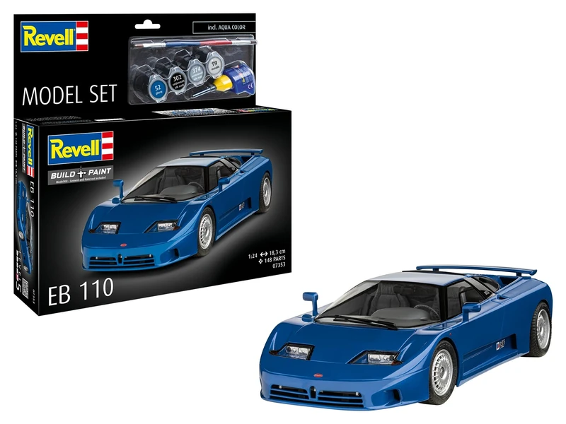 Revell Model Set 67353 Model Set EB110 1:24 Scale Unbuilt/Unpainted Plastic Model Kit with Accessories