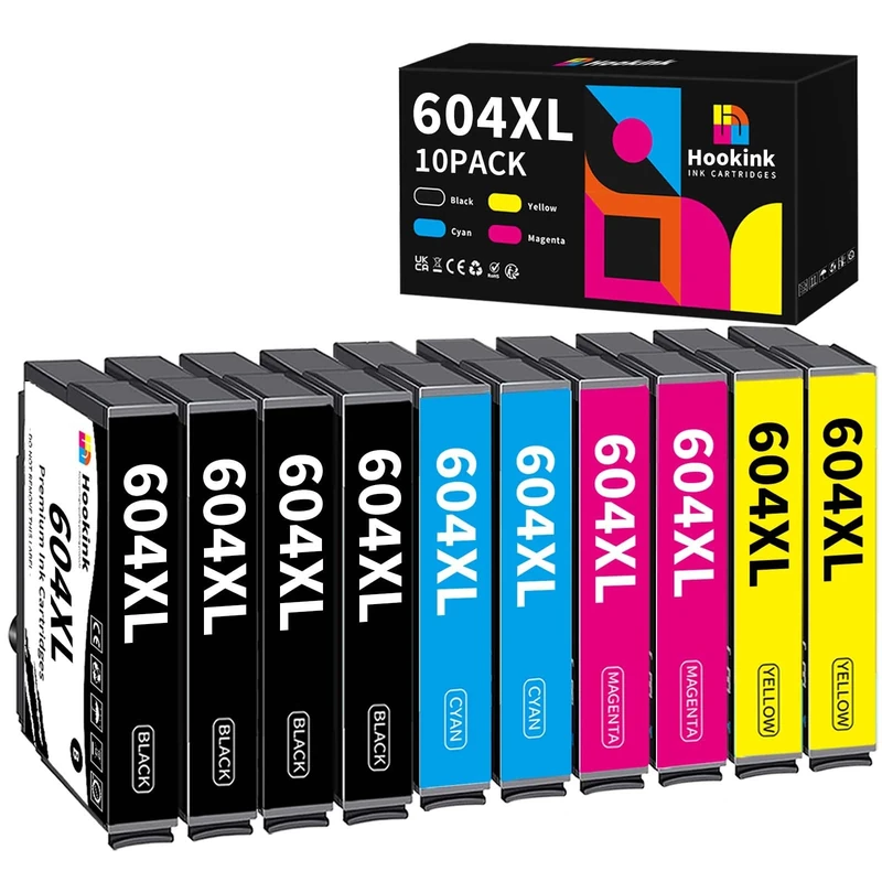 Hookink 10-Pack XP2200 Ink Cartridges Multipack Compatible with Epson Expression Home XP2200 XP2205 XP3200 XP3205 XP4200 XP4205 Workforce WF-2910DWF WF-2930DWF WF-2935DWF WF-2950DWF