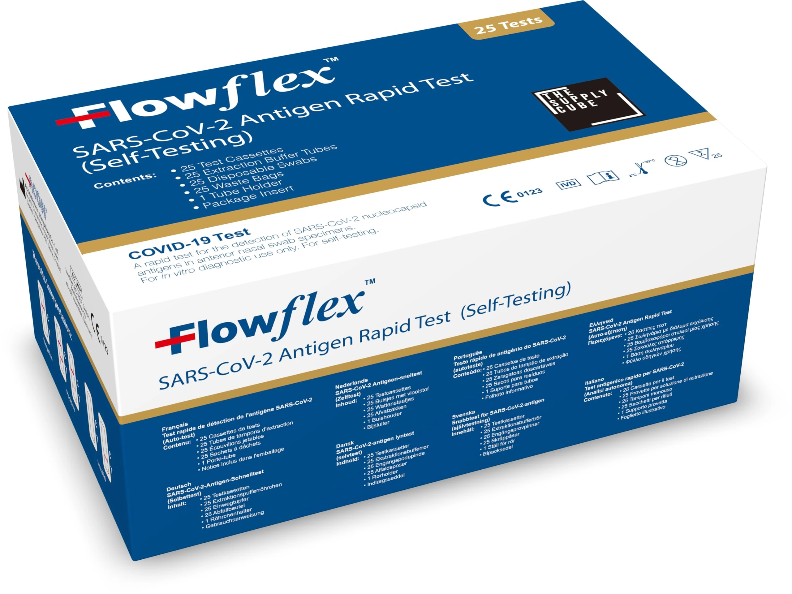 Flowflex COVID-19 Rapid Test Kit - Easy to Use Self Testing Antigen Covid Test Kit - One Step Test for Sars-CoV-2 - Quick Covid Test at Home - Covid Lateral Flow Test Kit (Not for Travel) - 25 Packs
