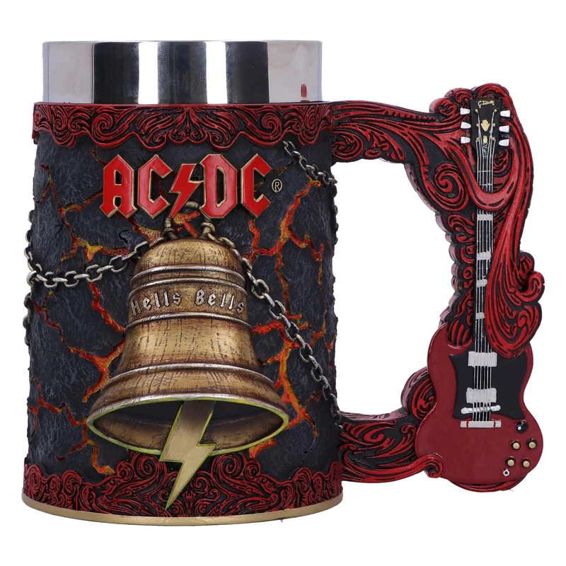 Nemesis Now ACDC Hells Bells Tankard 15.7cm, Resin, Official ACDC Merchandise, ACDC Tankard, Hells Bells Beer Mug, Stainless Steel Insert, Cast in The Finest Resin, Expertly Hand-Painted