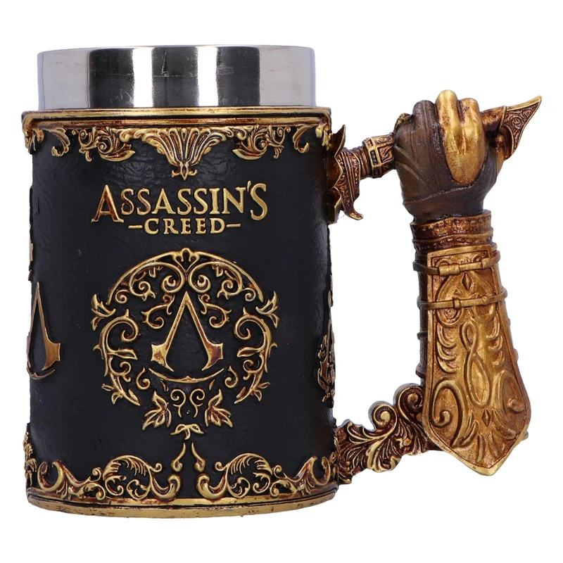 Nemesis Now Assassin's Creed Through The Ages Tankard 15.5cm, Resin, Black/Gold, Official Assassin's Creed Merchandise, Assassin’s Creed Beer Mug, Cast in The Finest Resin, Expertly Hand-Painted