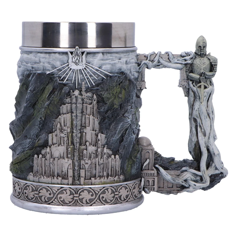 Nemesis Now Lord of the Rings Gondor Tankard 15.5cm, Resin, Official Lord of the Rings Merchandise, Gondor Beer Mug, Stainless Steel Insert, Cast in the Finest Resin, Expertly Hand-Painted