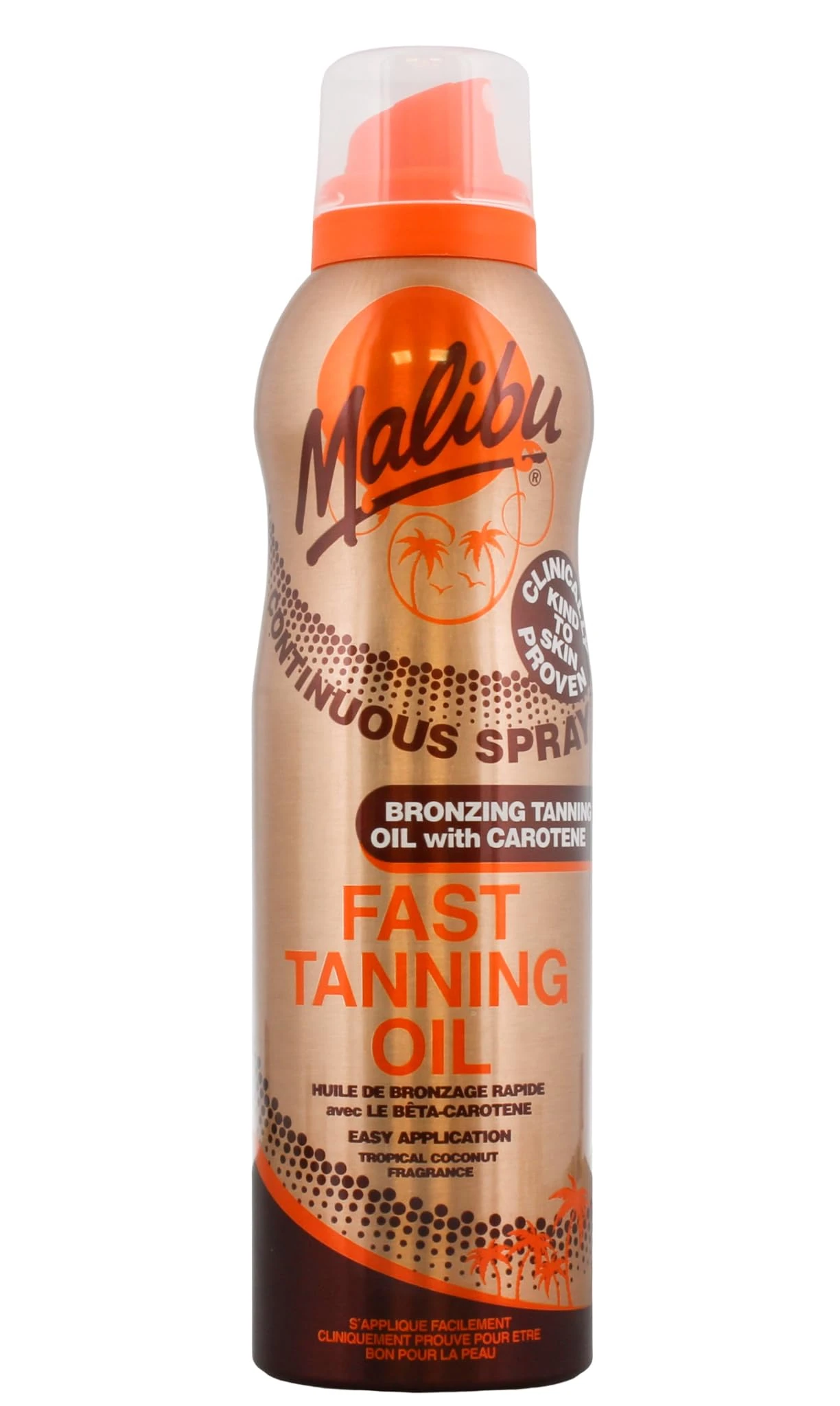 Malibu Sun, Fast Tan, Continuous Tanning Oil with Coconut Spray, Easy Application, 175ml