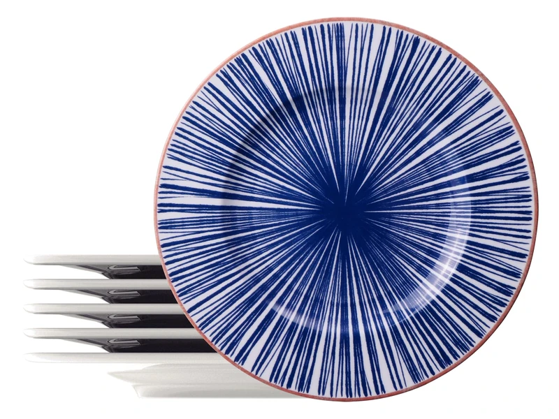 Tramontina - Abstratta Porcelain Decorated Round Dinner Plates 28 cm Set of 6.