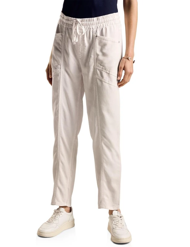 Street One Women's A377916 Comfortable Lyocell Jeans, Smooth Sand Beige Wash, 32W x 28L