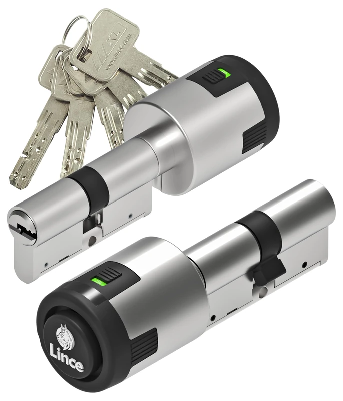 LINCE Cilindro alta seguridad con barra reforzada y alarma, Modelo C653030NZ Cylinder, Silver - Image 1