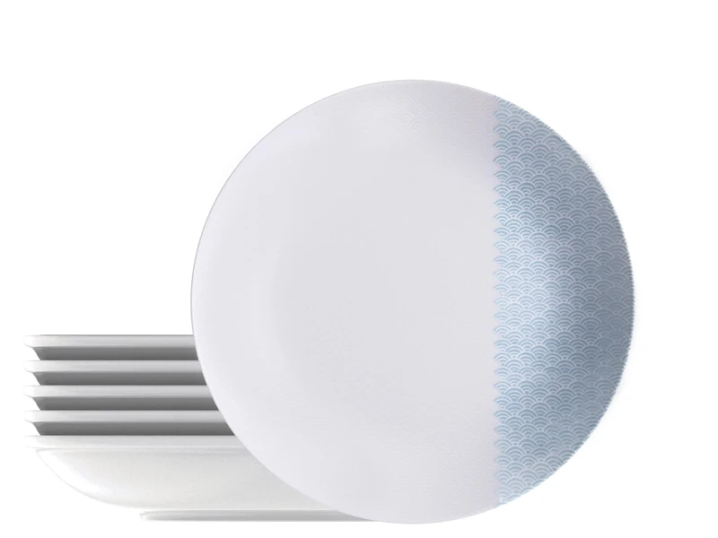 Tramontina - Aquarius Porcelain Decorated Round Soup Plates 22 cm Set of 6