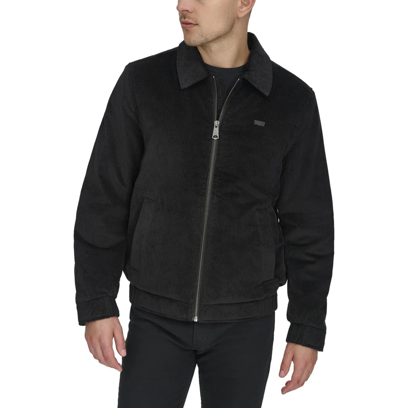 Levi's Men's Corduroy Bomber Jacket, Black, XL