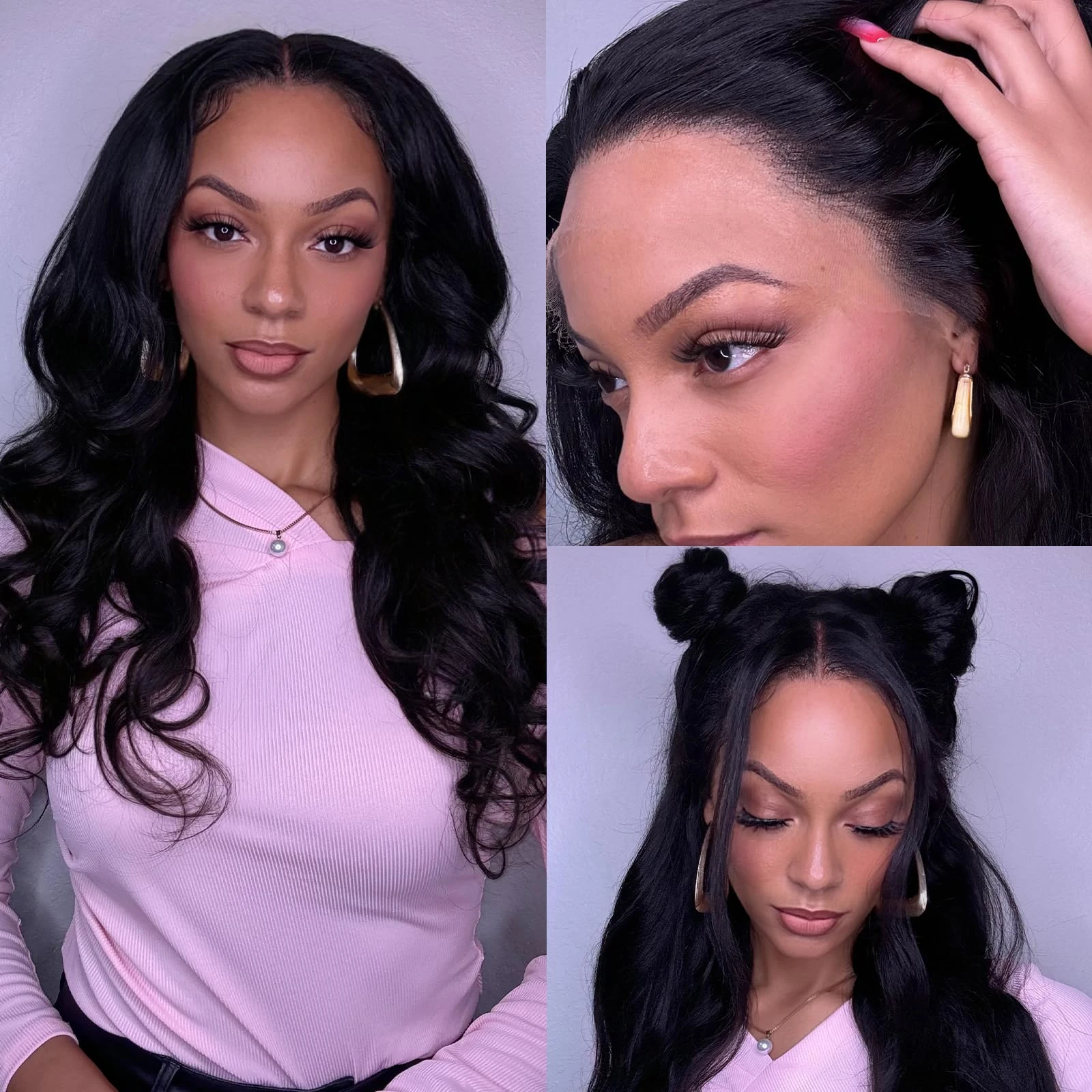 WOWANGEL 250% Density SKINLIKE Real HD Lace Front Wig, 13x6 Lace Front Wig Self Growing Hairline Pre-plucked Bleached Knots Swiss HD Lace Frontal Wigs 12A Human Hair Body Wave 22 Inch