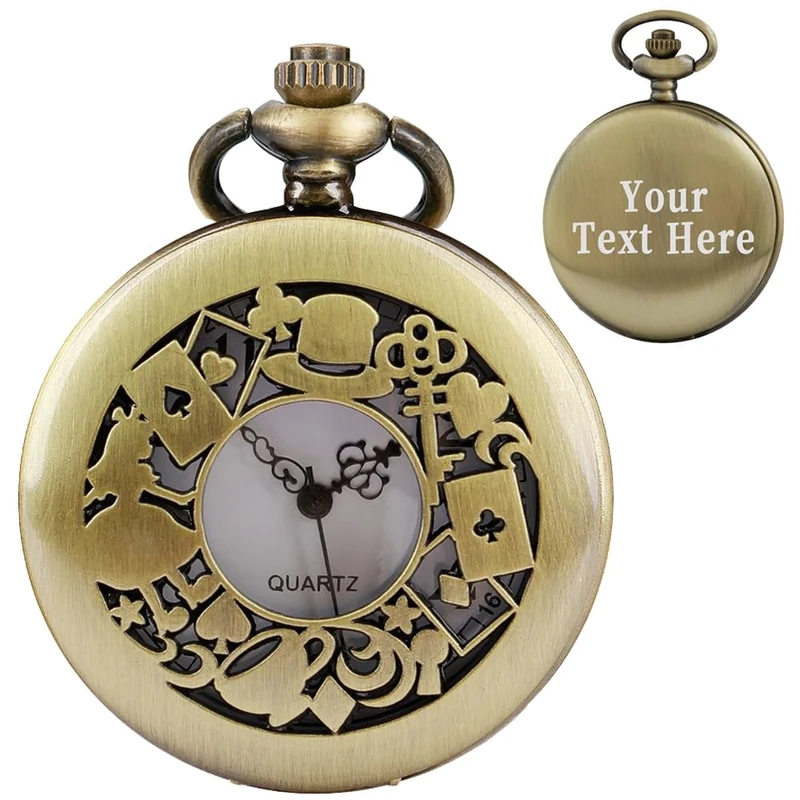 Tiong Personalized Engraved Pocket Watch Custom Gifts for Women Girls Mom/Mother/Daughter/Girlfriend Birthday Mother's Day Anniversary Day Wedding