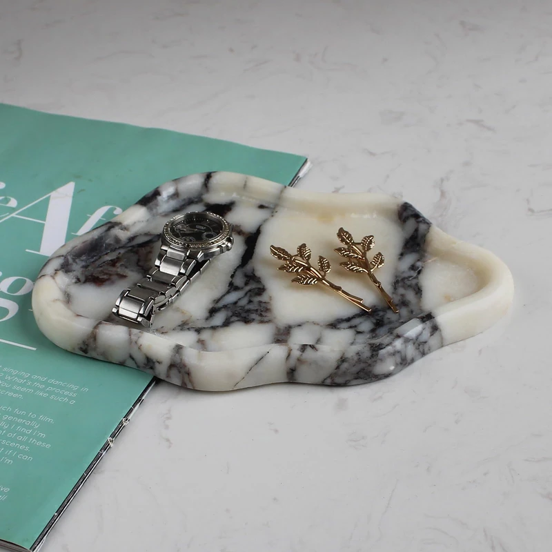 Nawgnail Marble Cloud Shape Tray, Trinket Dish, Ring Dish Key Tray Asethetic Home Décor, Gift for Wome (Calacatta Viola) - Image 1