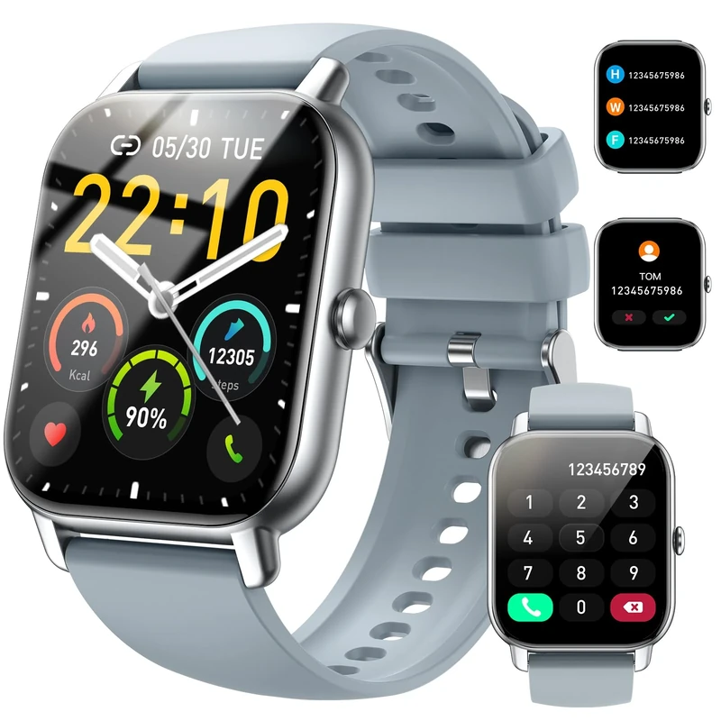 Smart Watch for Men Women Answer/Make Calls, 1.85" HD Fitness Watch with Heart Rate Monitor Sleep Monitor, 114+ Sports Activity Trackers with Step Counter, IPx8 Waterproof, Smartwatch for Android/iOS