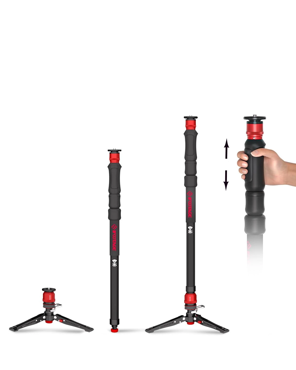 IFOOTAGE 59” Monopod with Feet,Cobra 3 Strike A150S,Professional Travel Camera Monopod,Pedal Lock Base,One-Click Design,for VCR DSLR Nikon Sony,Max.Load 11lbs/5KG