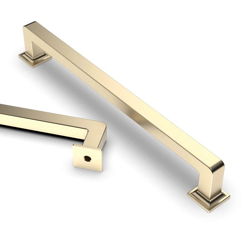 Asidrama 10 Pack 6.3 Inch(160mm) Brushed Brass Kitchen Cabinet Handles, Cabinet Pulls Kitchen Cabinet Hardware Cupboard Handles Drawer Pulls