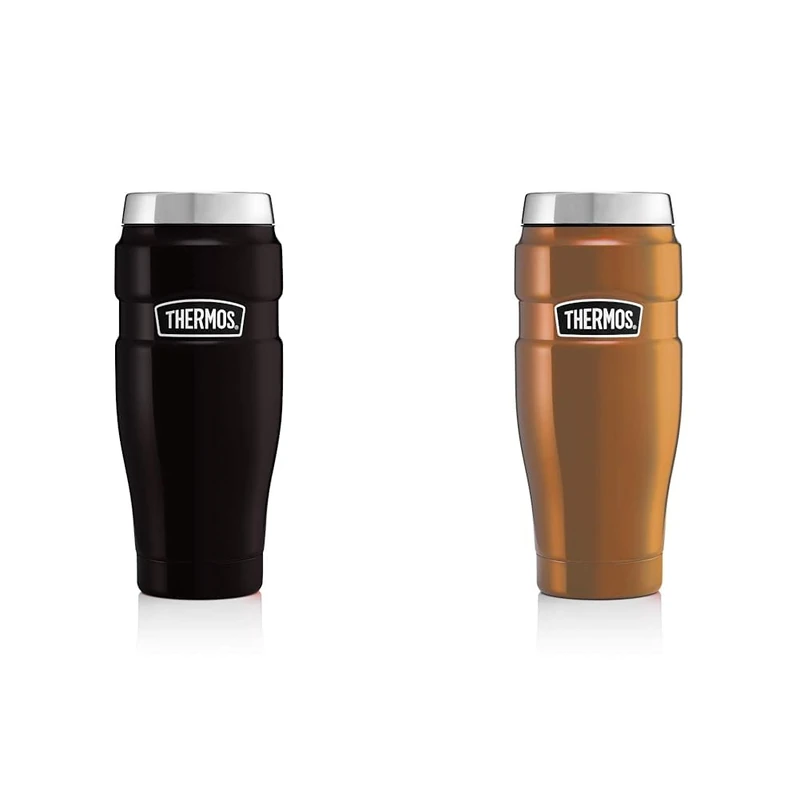 Thermos 101556 Stainless King Travel Tumbler Matt Black, 0.47 L & 170271 Stainless King Travel Tumbler, Copper, 470 ml, 8.3 x 8.3 x 20 cm