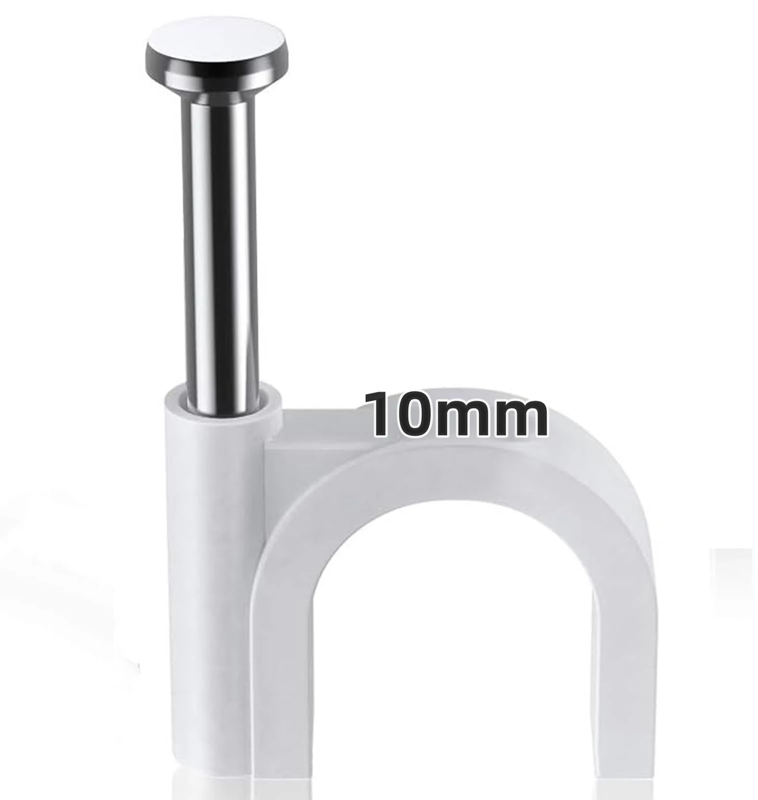 100Pcs Cable Clips, Cable Clips White 10mm, Used for ethernet Cable, Telephone line, TV Cable (White-10mm-100)