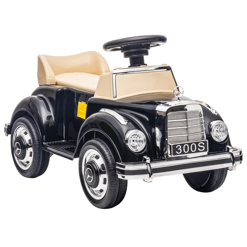 AIYAPLAY Ride on Sliding Car Foot to Floor for Kids, Mercedes-Benz 300S Licensed Ride on Toy with Anti-rollover Device, Under Seat Storage for 18-48 Months, Black