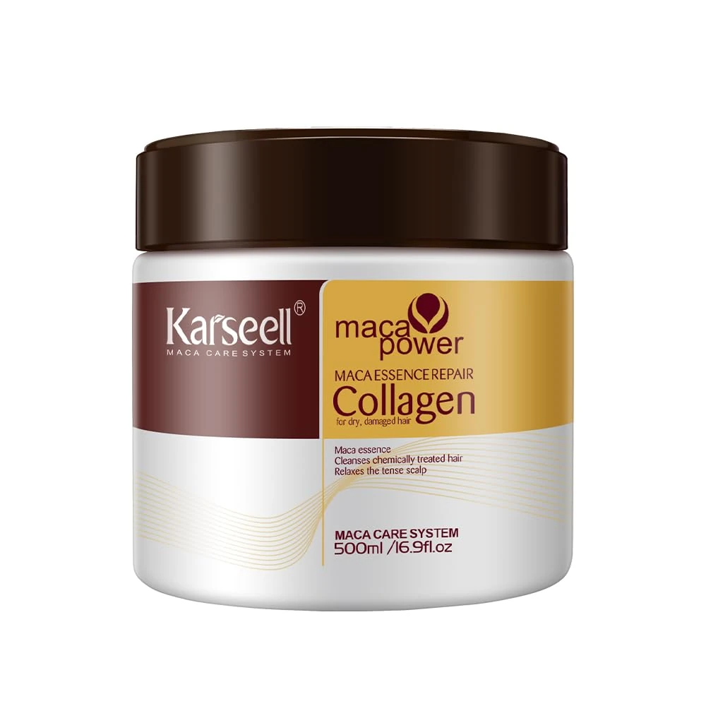 Karseell Collagen Hair Mask Maca Power, Deep Repair Hair Treatment Mask for Dry Damaged Hair All Hair Types, 500ml