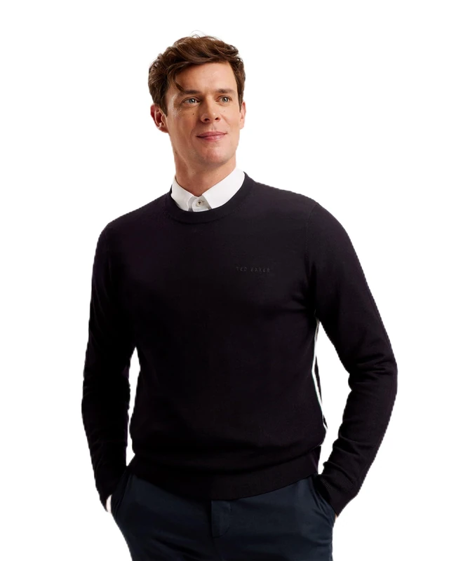 Ted Baker London LIBLO-Merino Branded Crew Neck, Navy