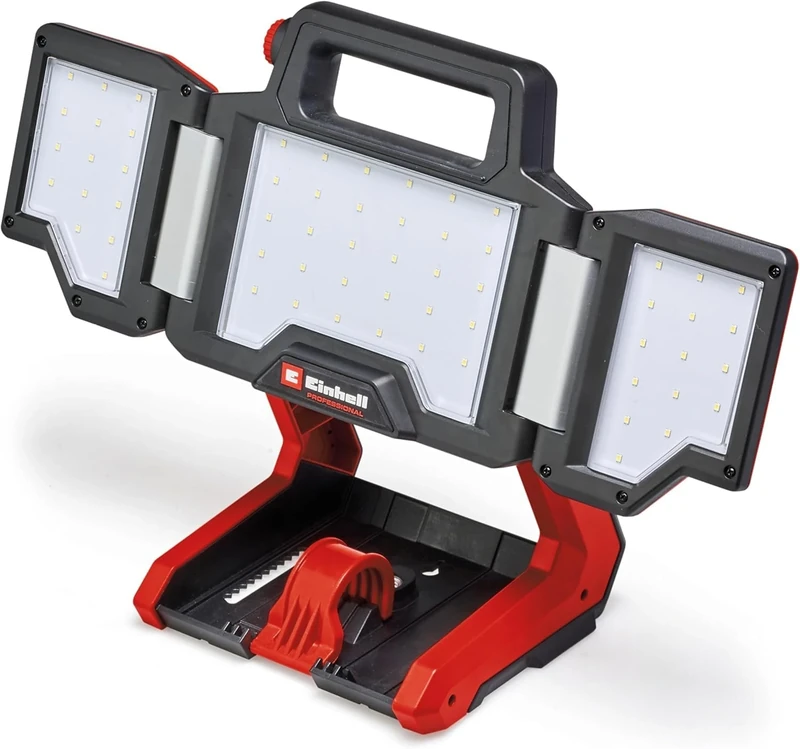 Einhell Professional Power X-Change 18V Rechargeable Work Light - Powerful 60 x LED Dimmable (3000Lm Max) Adjustable Panel Lamp - TP-CL 18/3000 LiAC Portable Site Floodlight (Battery Not Included)