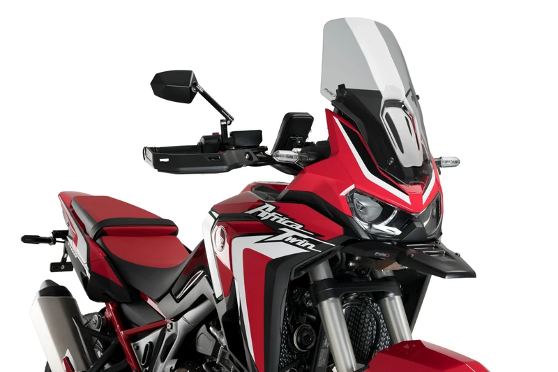 Puig 21396H Touring Windscreen Smoked color for motorcycle, aerodynamic design with advanced protection and resistant materials to improve comfort and style on the road
