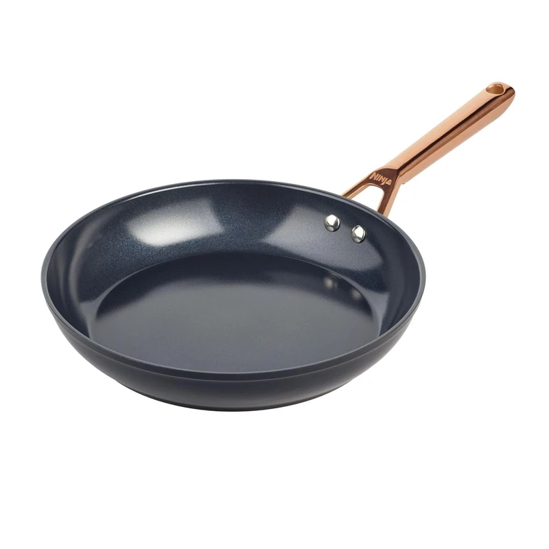 Ninja Extended Life 28cm Ceramic Frying Pan, Non-Stick (No PFAs, PFOAs, Lead or Cadmium), Induction Compatible, Stainless Steel Handle, Oven Safe to 285°C, Copper & Black, CW90028AMZUKCP