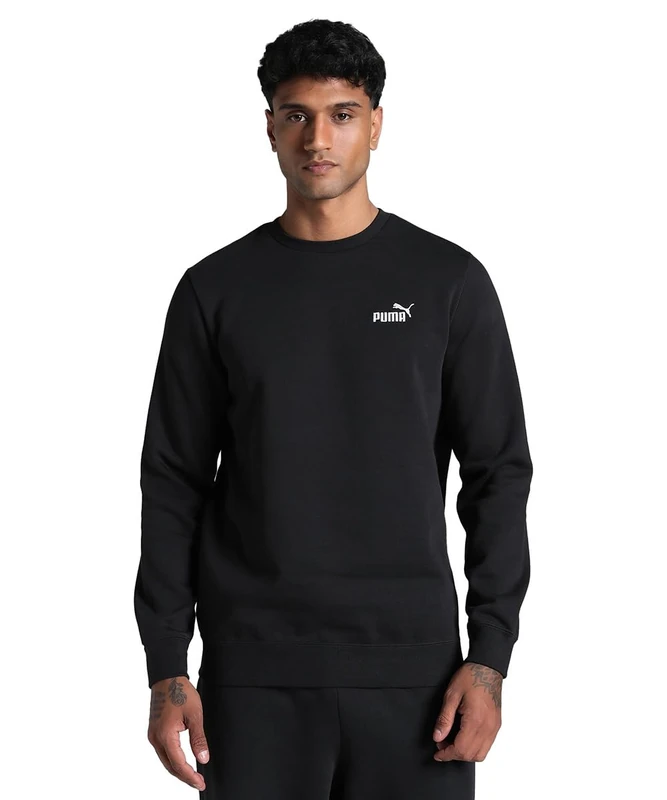 PUMA Mens Small No. 1 Logo Fl Crew Sweats, Puma Black, M EU