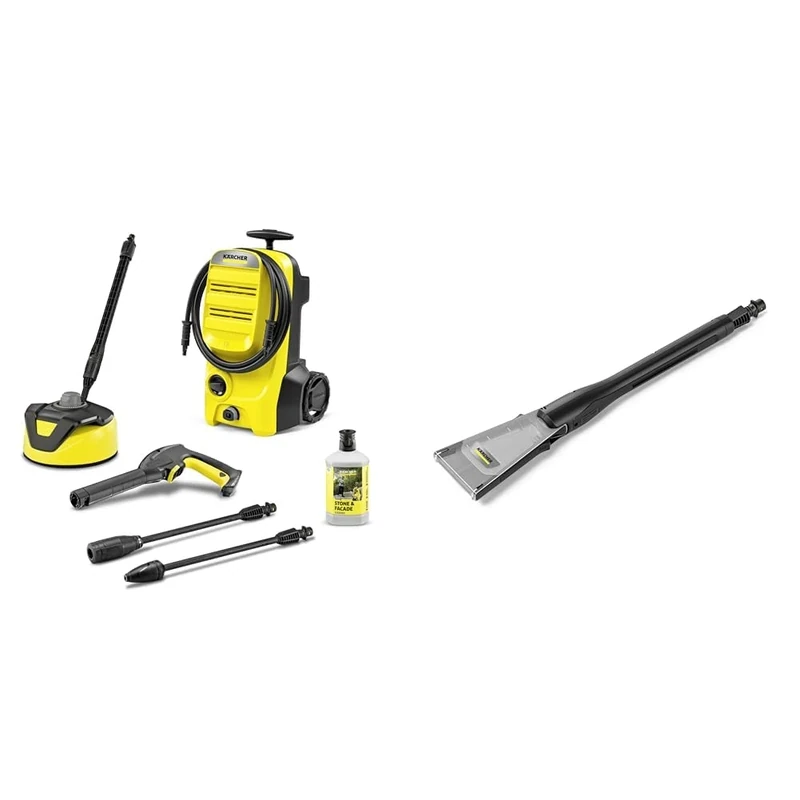Bundle of Kärcher K 4 Classic Home Pressure Washer, Pressure: max. 130 bar, Flow Rate: 420 l/h, Area: 30 m²/h, Water Filter, Weight: 4.6 kg, high-Pressure Gun, Home Kit + Kärcher eco!Booster 130 Jet