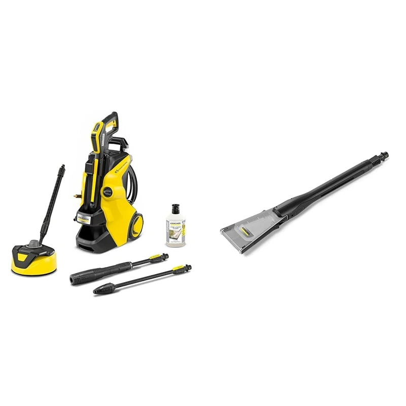 Bundle of Kärcher K 5 Power Control Home Pressure Washer, Yellow + Kärcher eco!Booster 145 Jet