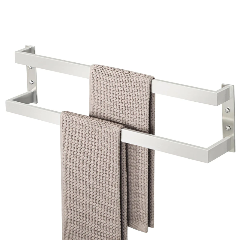 Alise Bath Double Towel Bars, 24'' Towel Holder, Stainless Steel, Brushed Nickel