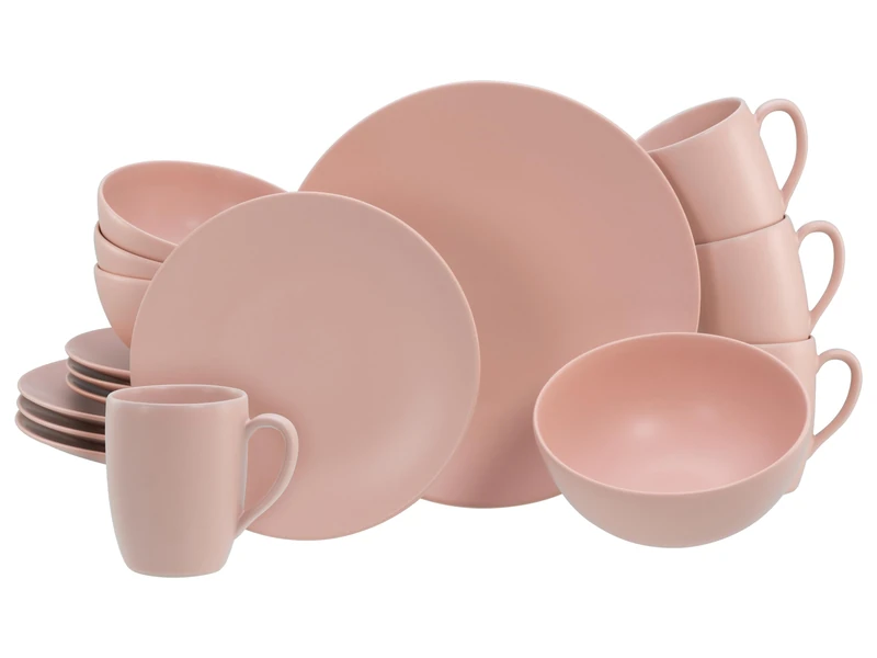 CreaTable, 21914, Soft Touch Peach Series, 16-Piece Geschirrset für 4 Personen, Kombiservice aus Steinzeug, Spülmaschinen- und Mikrowellengeeignet, Made in Portugal - Image 1