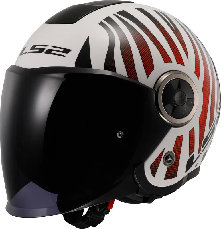 LS2, Jet Motorcycle Helmet Class Cool White Wineberry, S