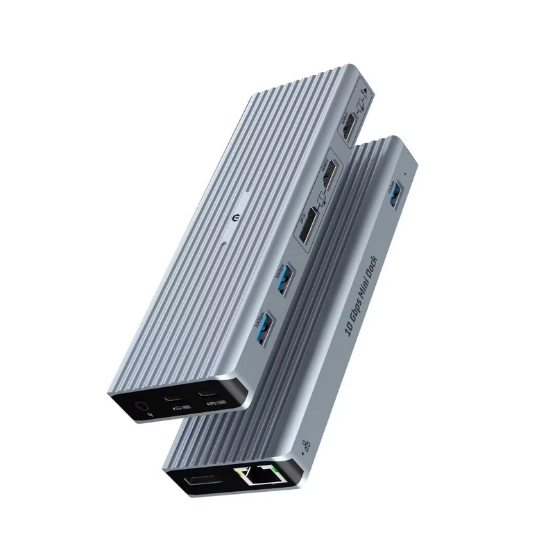 OOTDAY Laptop Docking Station, 11 in 1 Docking Station USB C with Two 4K @ 60Hz Video Outputs, 3 x USB 3.1 10 Gbit/s, 2 x HDMI, Gigabit Ethernet and Audio, Two Monitors