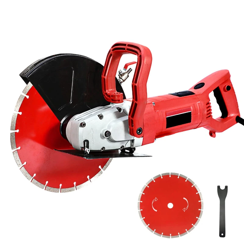 HYCHIKA Electric Concrete Saw, 3200W Concrete Cutter, 305mm Blade Stone and Brick Cutter, 4300RPM Motor, Includes Water Line and Pump, Concrete Cut Tools
