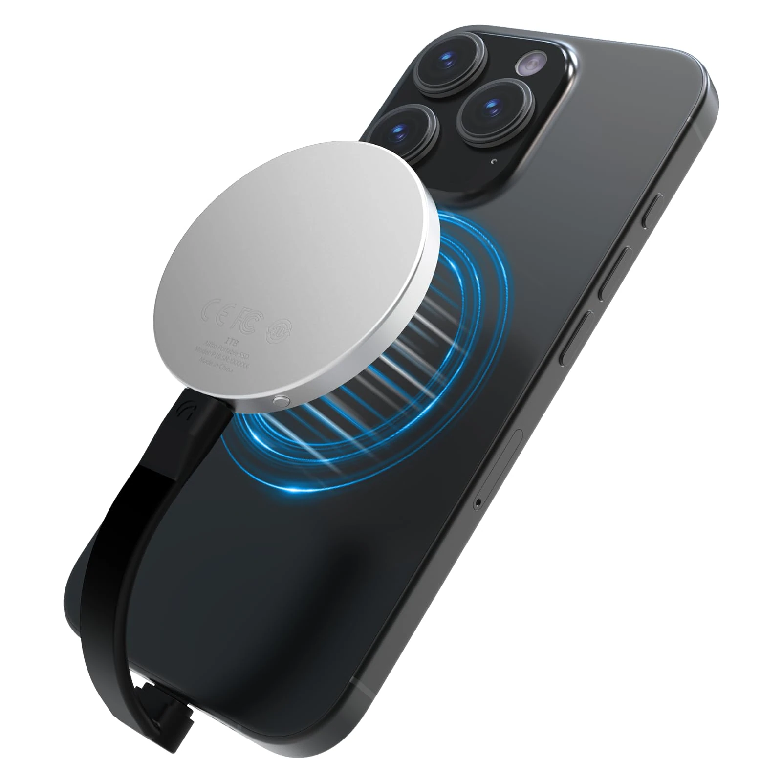 Aiffro P10 Magnetic PSSD 2TB for iPhone MagSafe Portable SSD, up to 2000MB/s-Type-C, SM2320, USB 3.2 Gen 2x2, 20Gbps, Connectivity, Updated Firmware, Portable Magnetic External