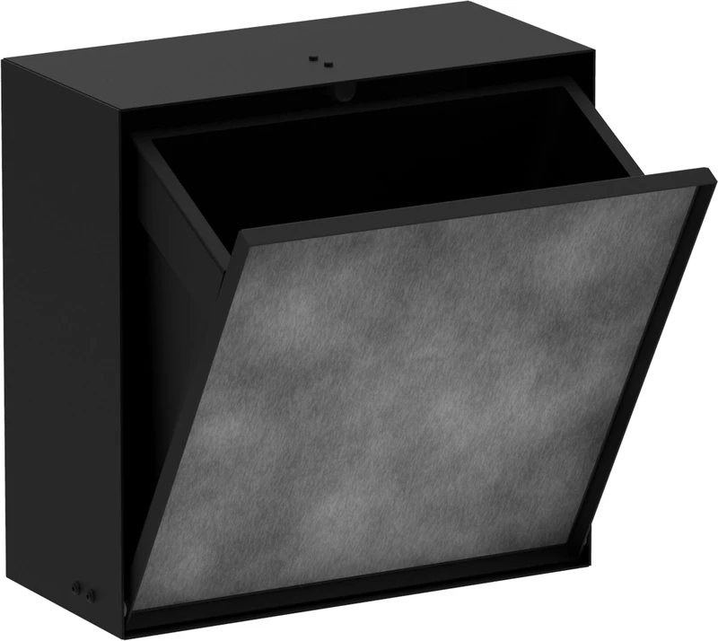 Hansgrohe XtraStoris Rock Recessed Bathroom Bin - Matt Black