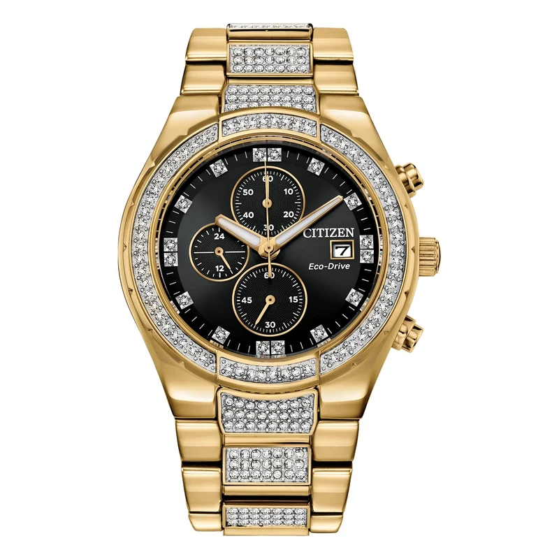 Citizen, Gents Eco-Drive Crystal Wr50 Watch for Men