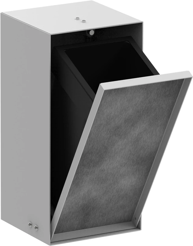 hansgrohe XtraStoris Rock - recessed Bathroom bin with tileable Door, Bathroom Wall Niche 300 x 150 x 140 mm, recessed Bathroom Waste bin, Bathroom Accessory, matt White, 56063700