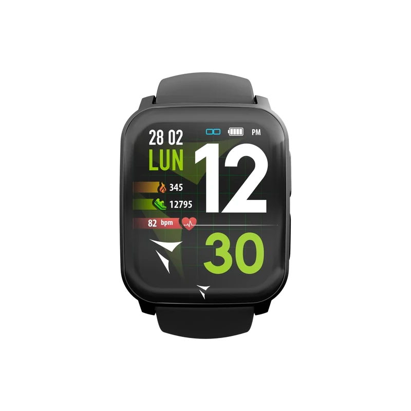TECHMADE Smart Watch Tech Feel ECG One Track Heart Rate Oxygenation Sport Sleep Monitor Call Notification Compatible with IOS and Android (Black Case and Strap) - Image 1