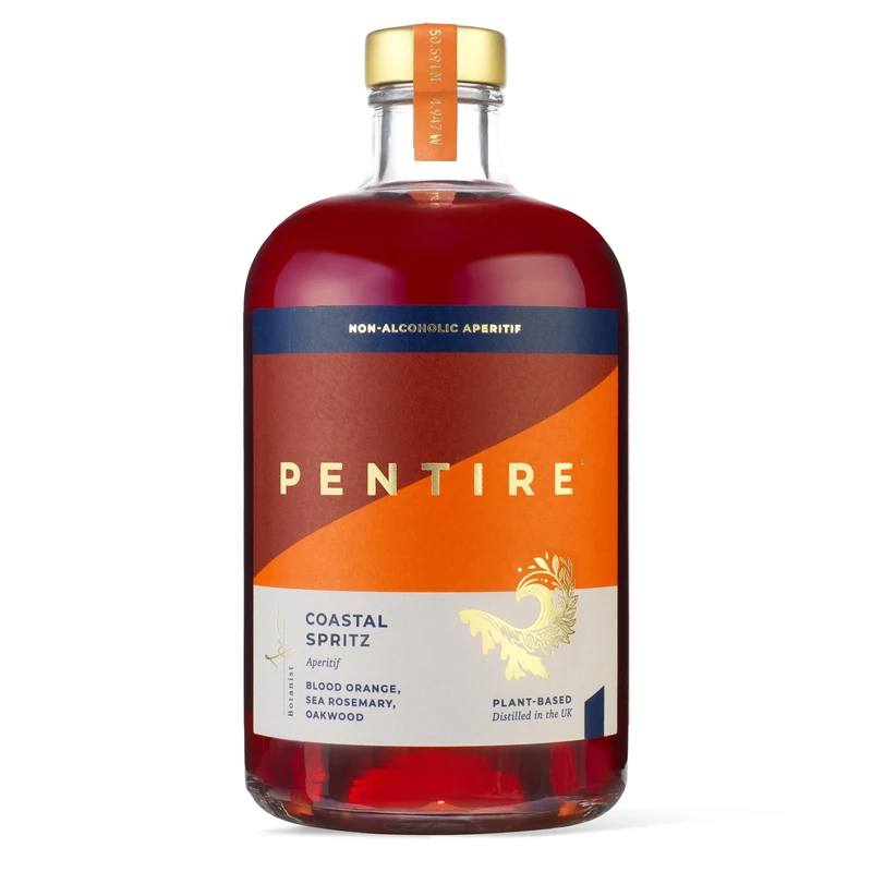 Pentire Coastal Spritz 70cl – Botanical Non Alcoholic Aperitif – Premium Alcohol Free Spirit Distilled from Cornish Plants – Vegan, No Added Sugar – Ideal for Non-Alcoholic Drinks & Cocktails